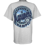 MLB (Logo 7) - Seattle Mariners Western Division Champions T-Shirt 1997 Large Vintage Retro Baseball