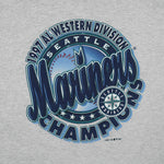 MLB (Logo 7) - Seattle Mariners Western Division Champions T-Shirt 1997 Large Vintage Retro Baseball