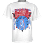 Vintage NFL (Tournament) - Houston Oilers AFC Central Division Champions T-Shirt 1991 Medium in white
