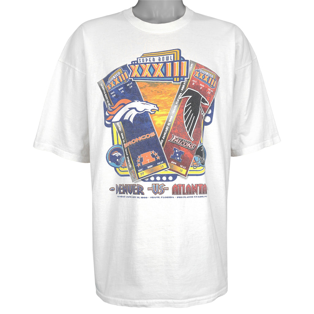 NFL (Pro Player) - Denver Broncos VS Atlanta Falcons Matchups T-Shirt 1999 XX-Large Vintage Retro Football
