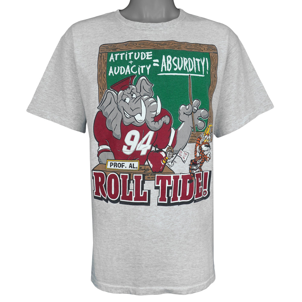 NCAA (Premier Sportswear) - Alabama Crimson Roll Tide! T-Shirt 1990s Large Vintage Retro
