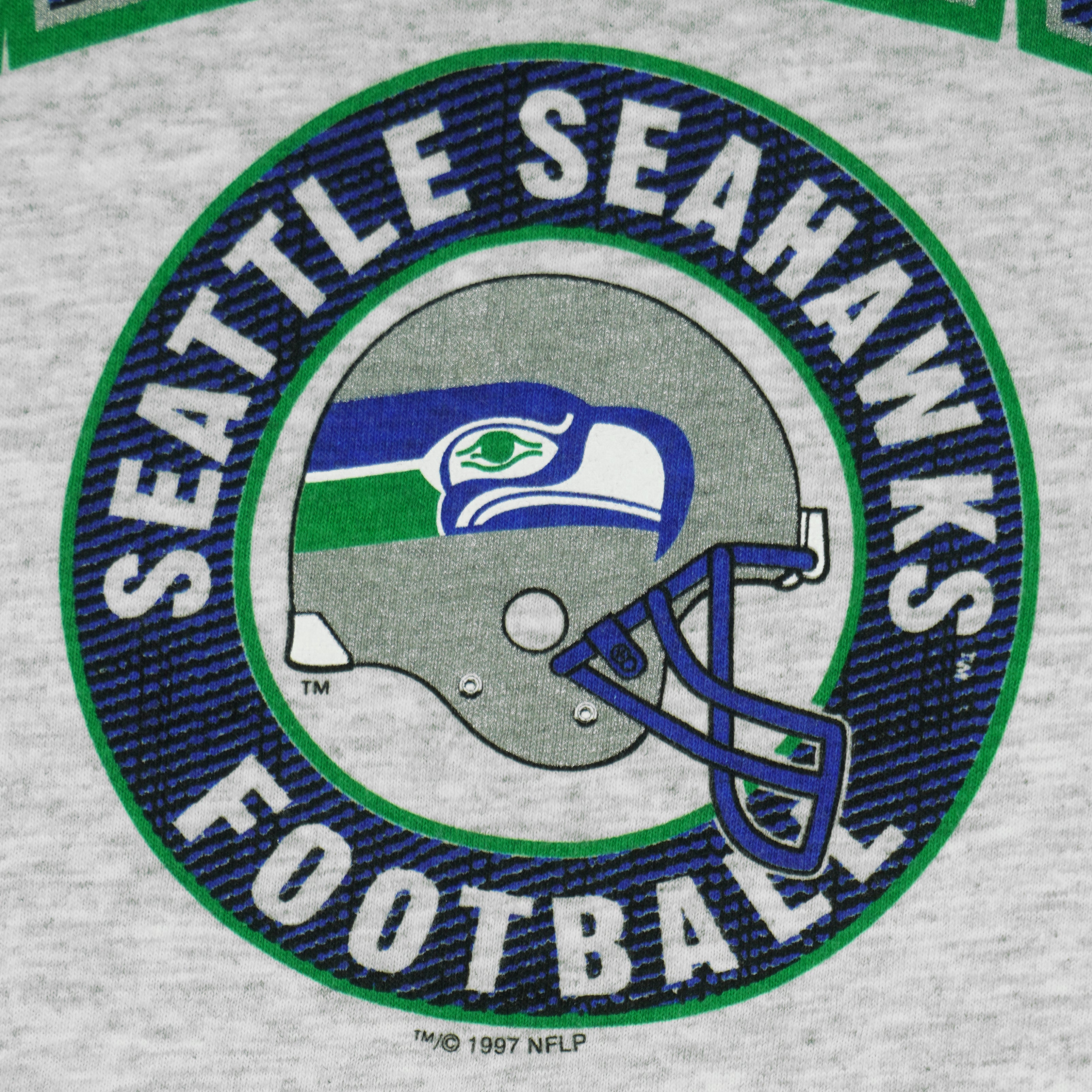NFL (Hanes) - Seattle Seahawks Big Spell-Out T-Shirt 1997 XX-Large Vintage Retro Football