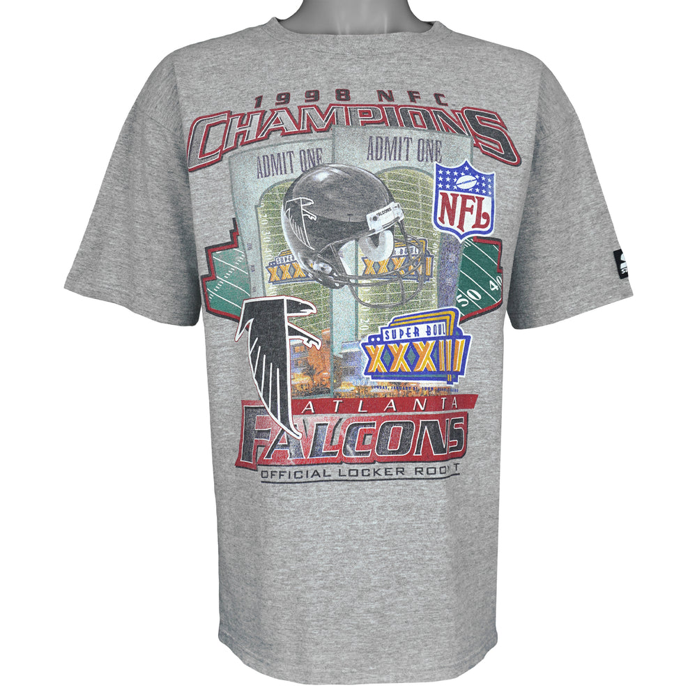 Starter (NFL) - Atlanta Falcons Super Bowl XXXIII Champions T-Shirt 1998 Medium Vintage Retro Football
