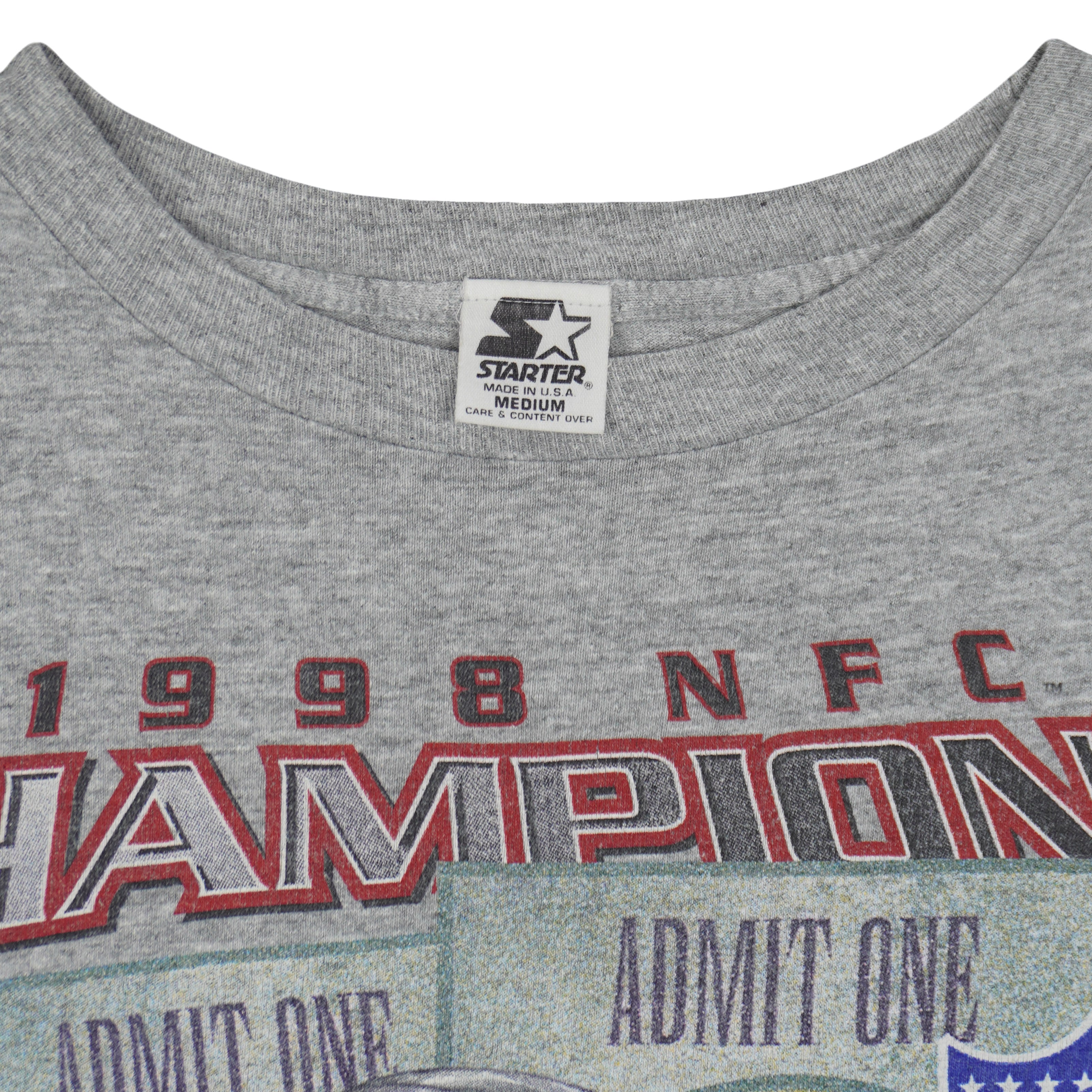 Starter (NFL) - Atlanta Falcons Super Bowl XXXIII Champions T-Shirt 1998 Medium Vintage Retro Football