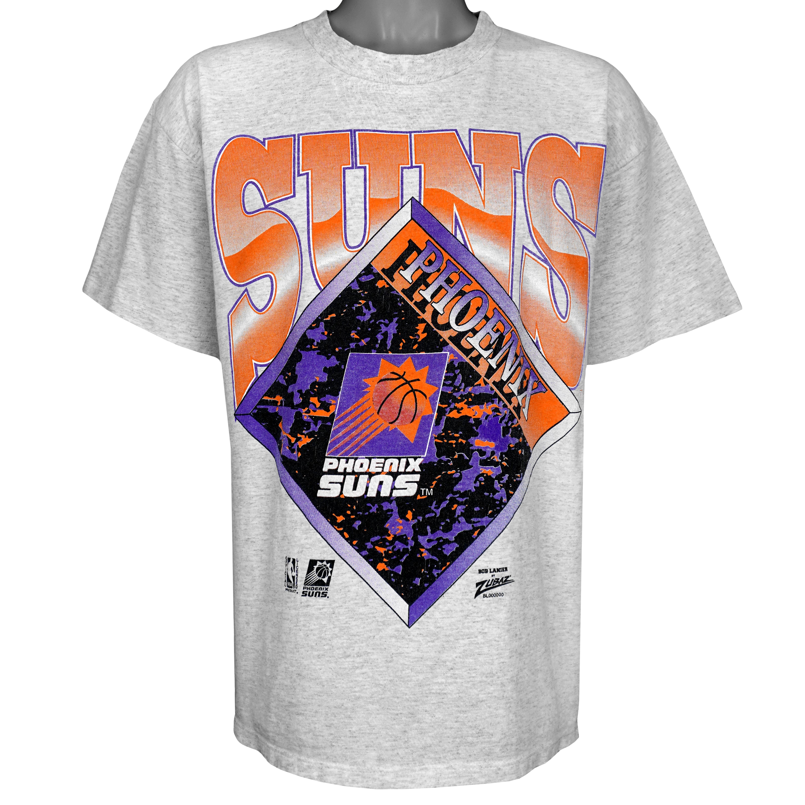 NBA (Zubaz) - Grey Phoenix Suns T-Shirt 1990s Large Vintage Retro Basketball