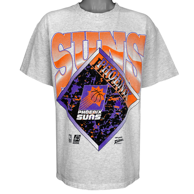 Vintage NBA (Zubaz) - Grey Phoenix Suns T-Shirt 1990s Large