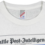 MLB (Jerzees) - Seattle Mariners Front Pages T-Shirt 1995 X-Large Vintage Retro Baseball