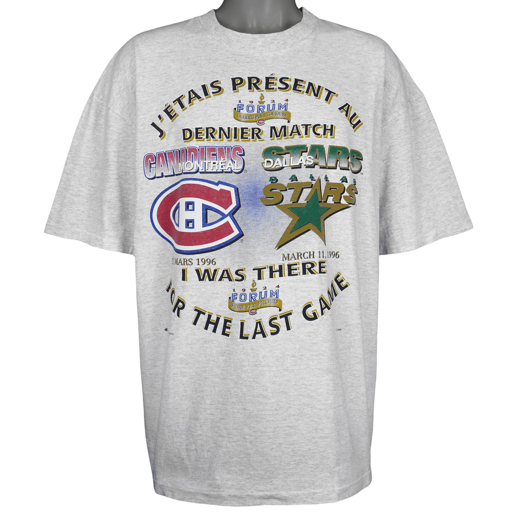 NHL (Bulletin Athletic) - Montreal Canadiens Vs Dallas Stars T-Shirt 1996 XX-Large Vintage Retro Hockey