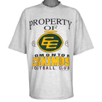 Vintage CFL (Softwear) - Property of Edmonton Eskimos Football Club T-Shirt 1992 X-Large in gray