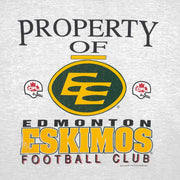 Vintage CFL (Softwear) - Property of Edmonton Eskimos Football Club T-Shirt 1992 X-Large in gray