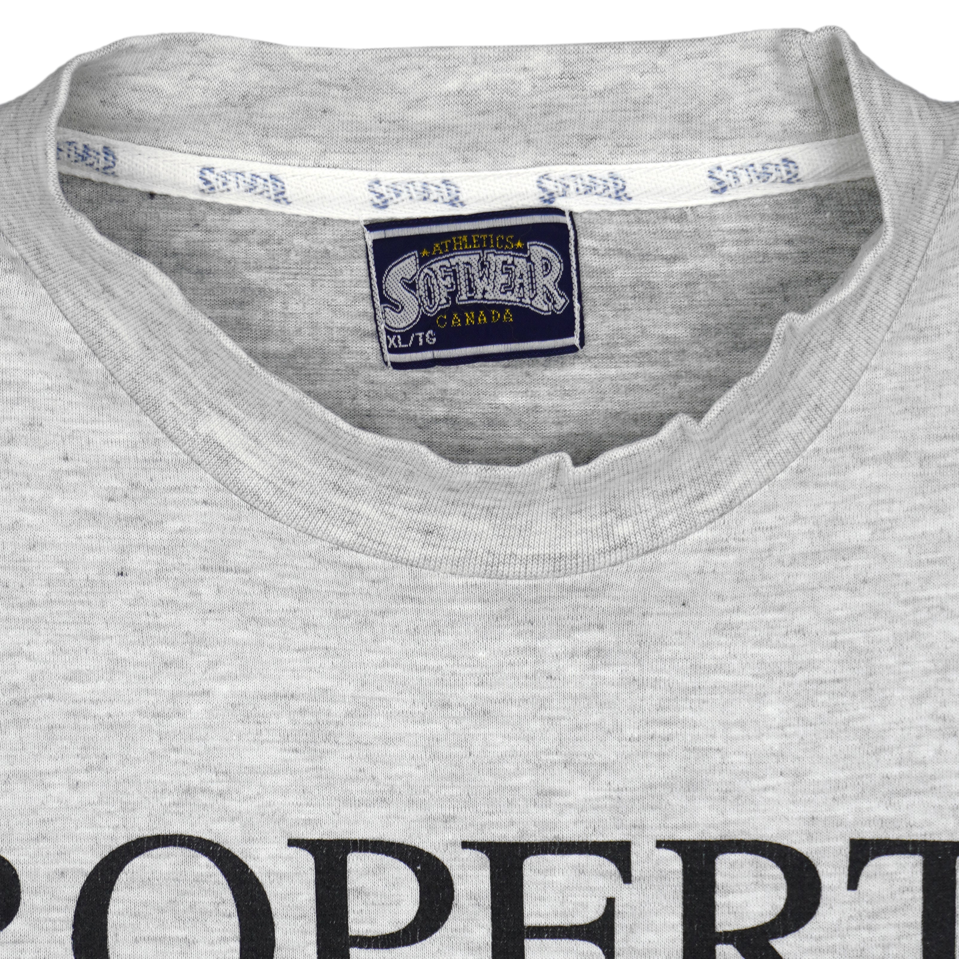 Vintage CFL (Softwear) - Property of Edmonton Eskimos Football Club T-Shirt 1992 X-Large in gray