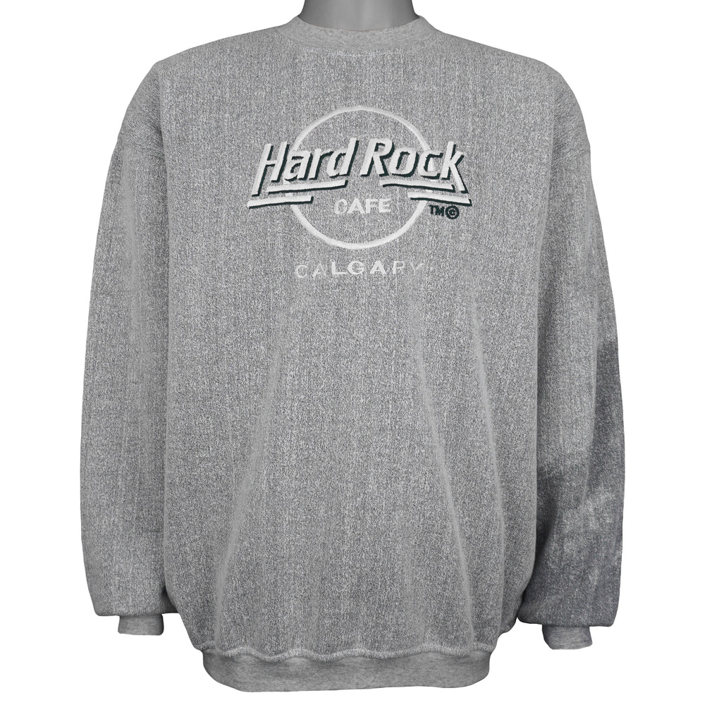 Vintage - Hard Rock Cafe Calgary Crew Neck Sweatshirt 1990s X-Large Vintage Retro