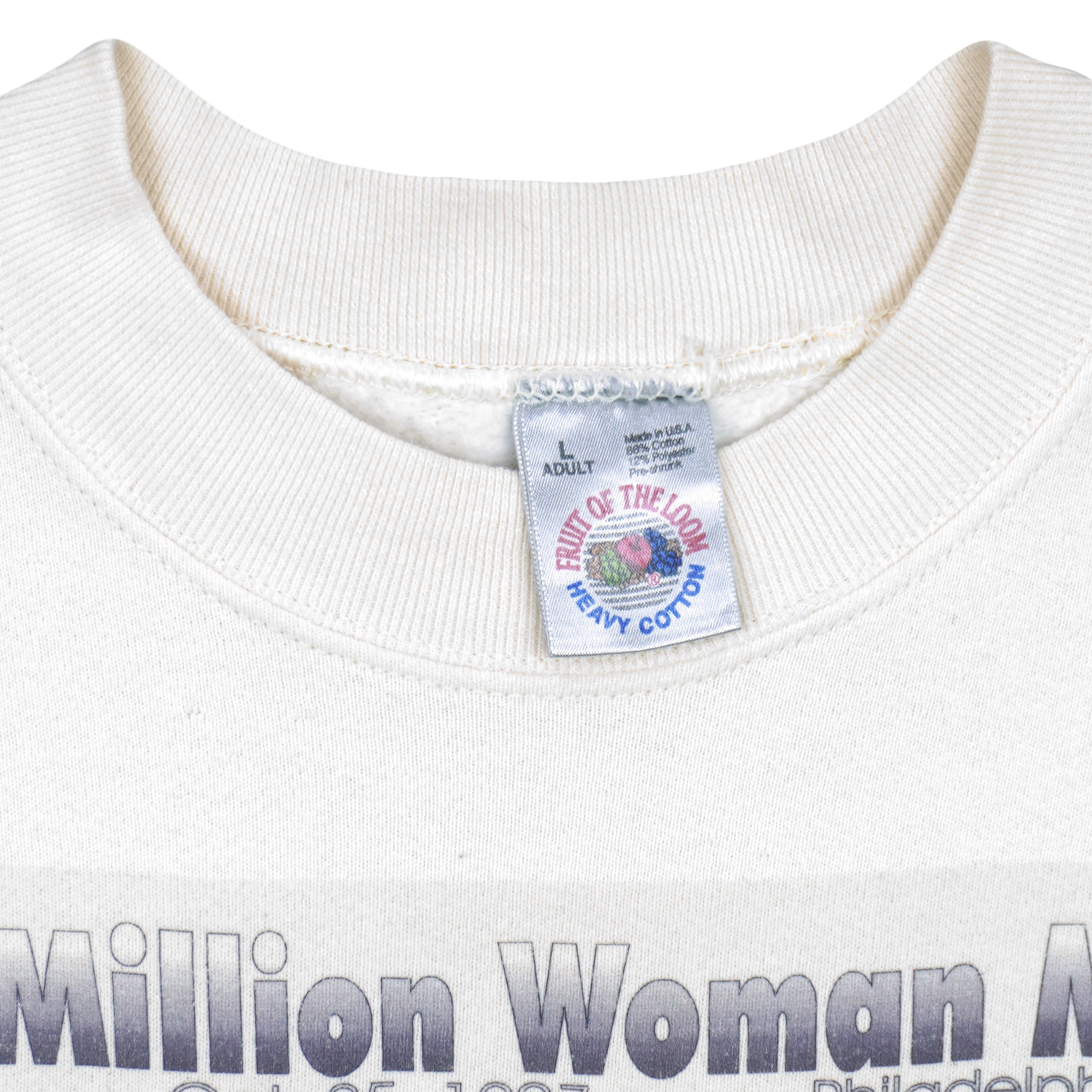 Vintage - Million Woman March Crew Neck Sweatshirt 1997 Large Vintage Retro
