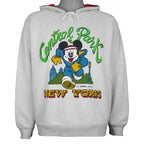 Disney - Mickey Mouse Central Park New York Hooded Sweatshirt 1990s Medium Vintage Retro
