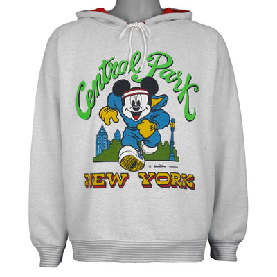 Disney - Mickey Mouse Central Park New York Hooded Sweatshirt 1990s Medium