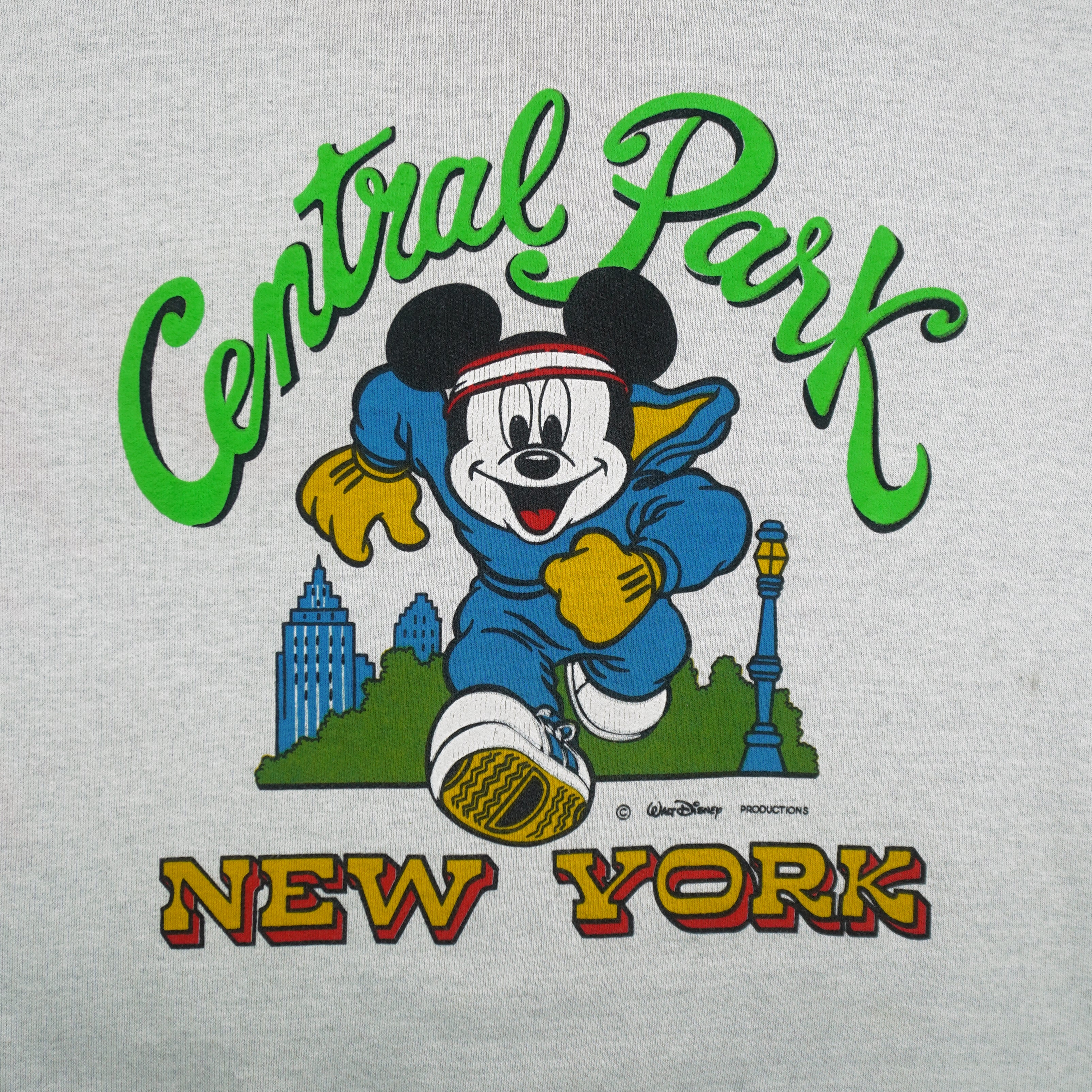 Disney - Mickey Mouse Central Park New York Hooded Sweatshirt 1990s Medium Vintage Retro