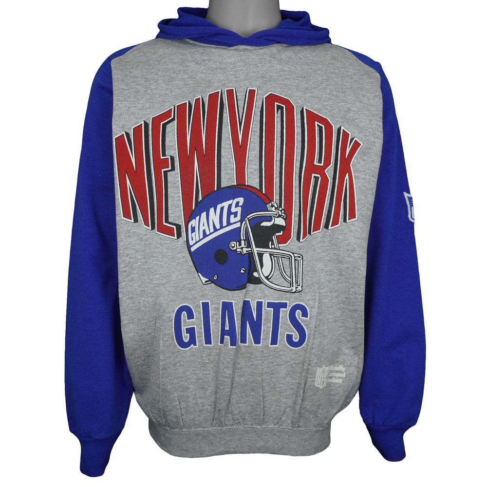 Vintage NFL - New York Giants Hooded Sweatshirt 1980s Large in blue and gray