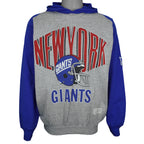 Vintage NFL - New York Giants Hooded Sweatshirt 1980s Large in blue and gray