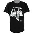 NFL (Salem) - Atlanta Falcons Real Men Wear Black T-Shirt 1990 Large Vintage Retro Football
