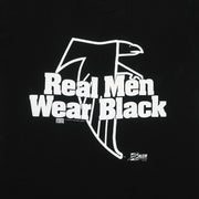 NFL (Salem) - Atlanta Falcons Real Men Wear Black T-Shirt 1990 Large Vintage Retro Football