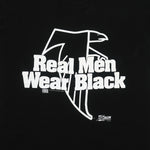 NFL (Salem) - Atlanta Falcons Real Men Wear Black T-Shirt 1990 Large Vintage Retro Football