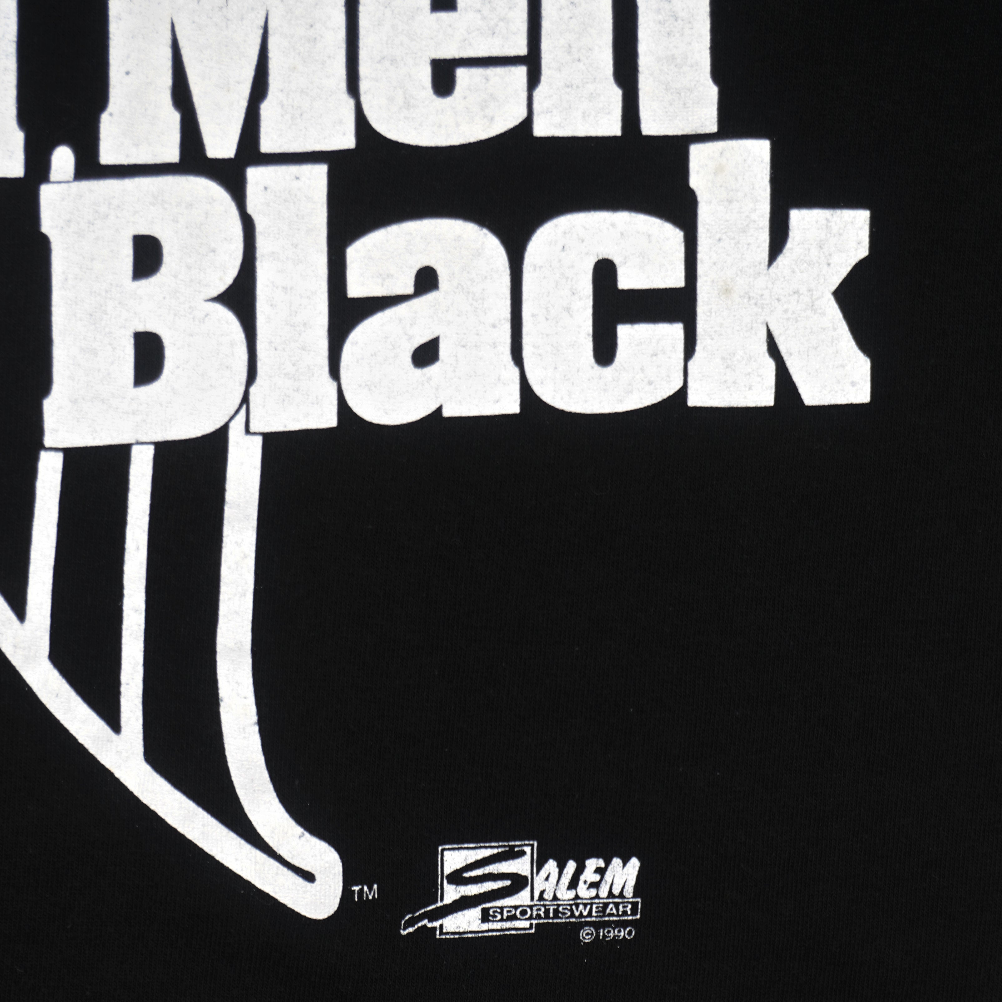 NFL (Salem) - Atlanta Falcons Real Men Wear Black T-Shirt 1990 Large Vintage Retro Football
