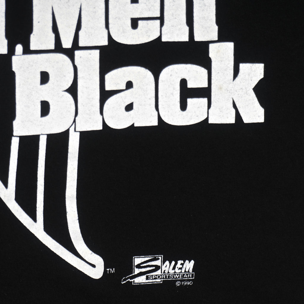 NFL (Salem) - Atlanta Falcons Real Men Wear Black T-Shirt 1990 Large Vintage Retro Football