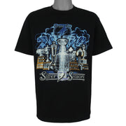NHL (Lee Sport) - Tampa Bay Lightning Silver Season T-Shirt 2004 Large Vintage Retro Hockey