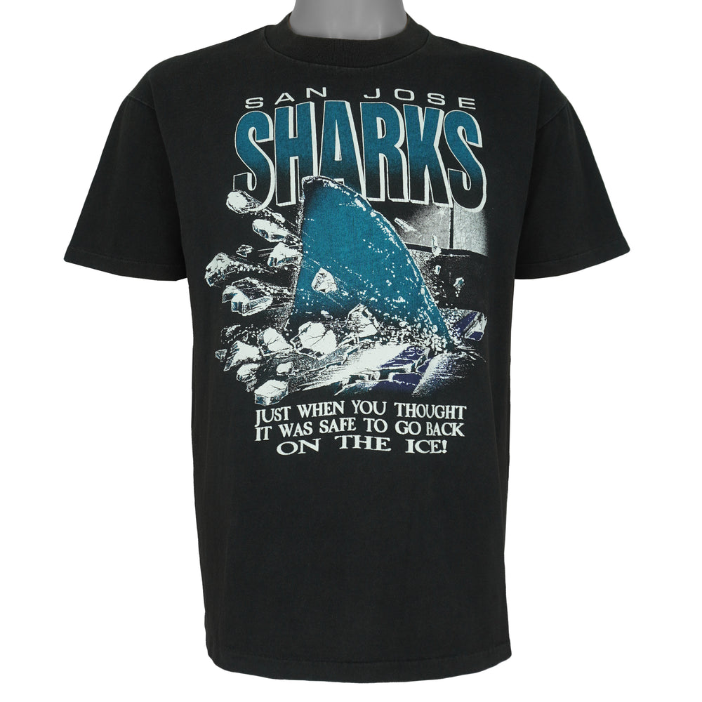 NHL (Stedman) - San Jose Sharks Ice Breakout T-Shirt 1990s Large Vintage Retro Hockey