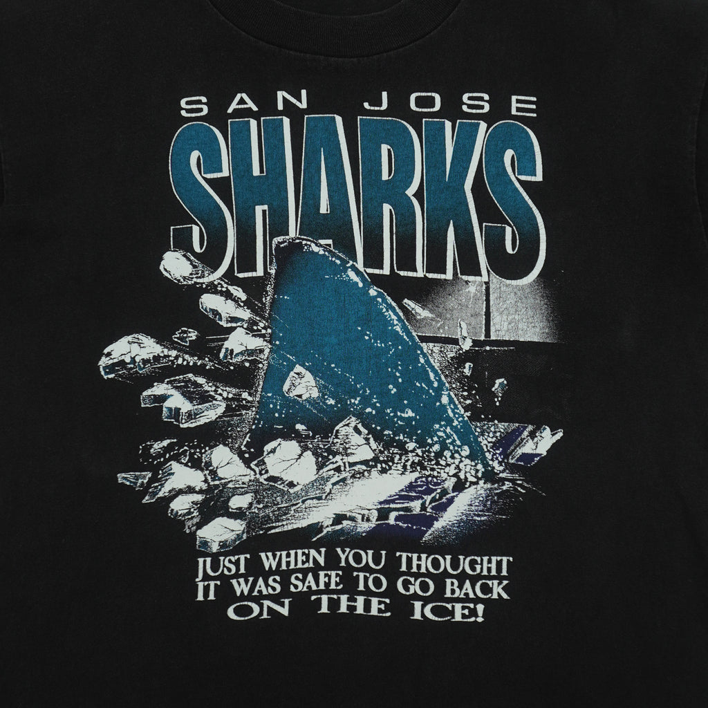 NHL (Stedman) - San Jose Sharks Ice Breakout T-Shirt 1990s Large Vintage Retro Hockey