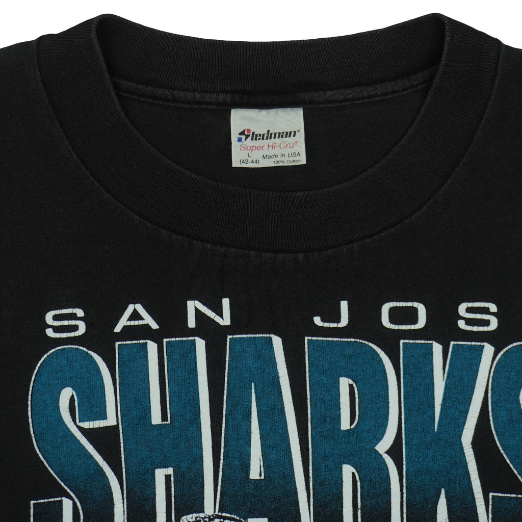 NHL (Stedman) - San Jose Sharks Ice Breakout T-Shirt 1990s Large Vintage Retro Hockey
