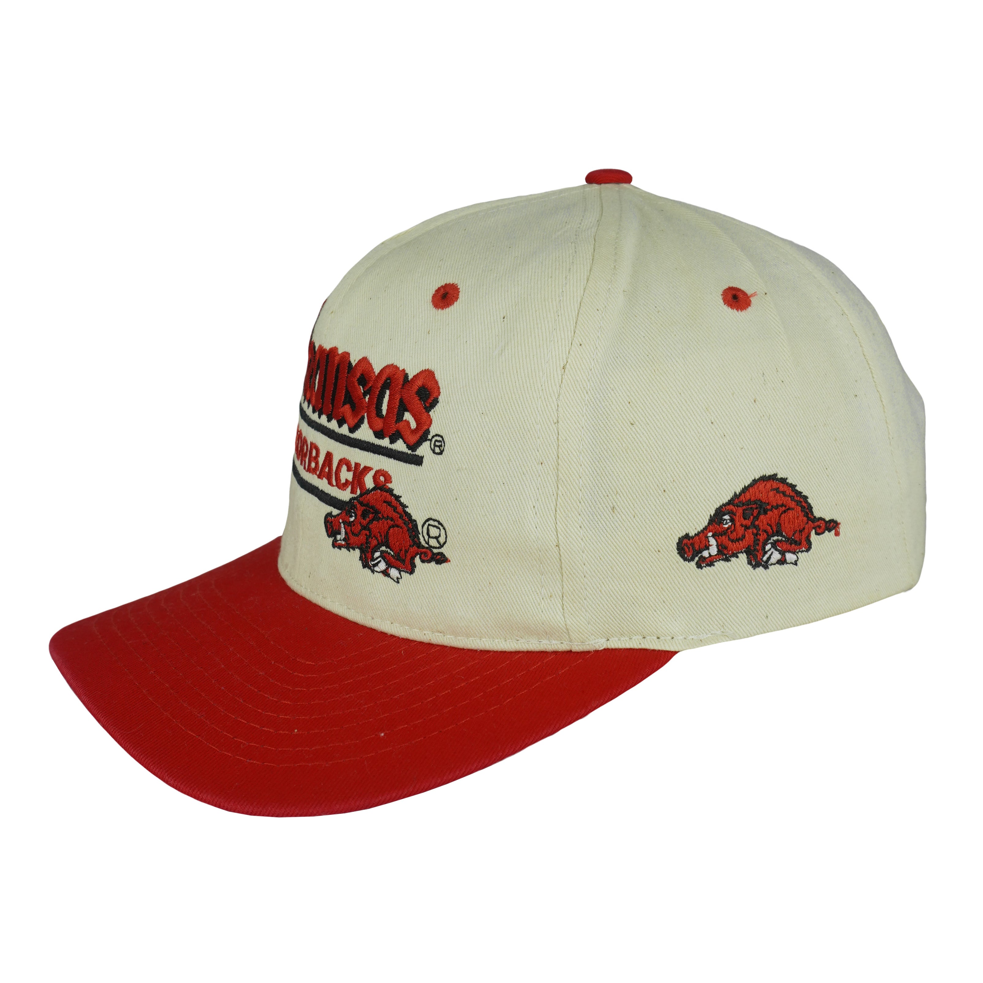 NCAA - Arkansas Razorbacks Snapback Hat 1990s OSFA Vintage Retro