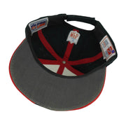 Interior red seam tape and gray underside of the hat brim
