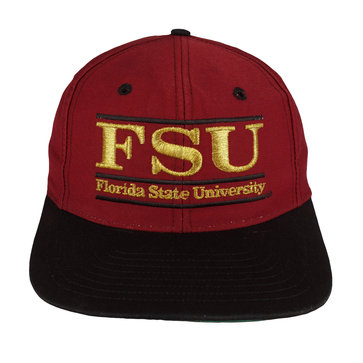 Vintage NCAA (The Game) - Florida State University Snapback Hat 1990s OSFA in black and red and yellow