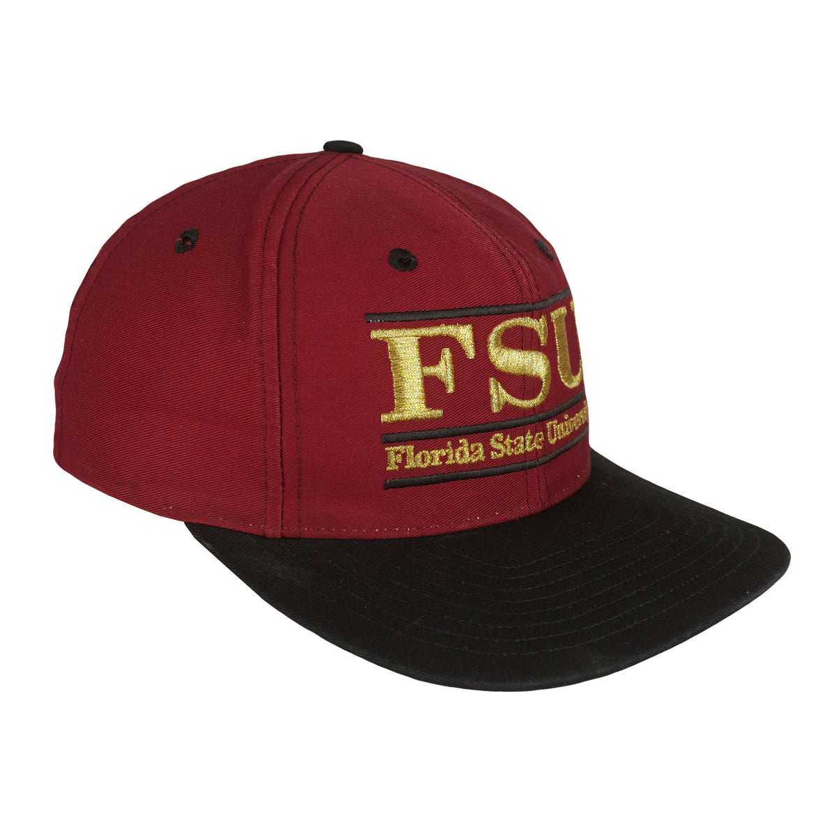 Vintage NCAA (The Game) - Florida State University Snapback Hat 1990s OSFA in black and red and yellow