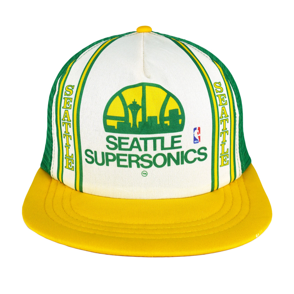 NBA - Seattle SuperSonics Mesh Snapback Hat 1990s OSFA Vintage Retro Basketball
