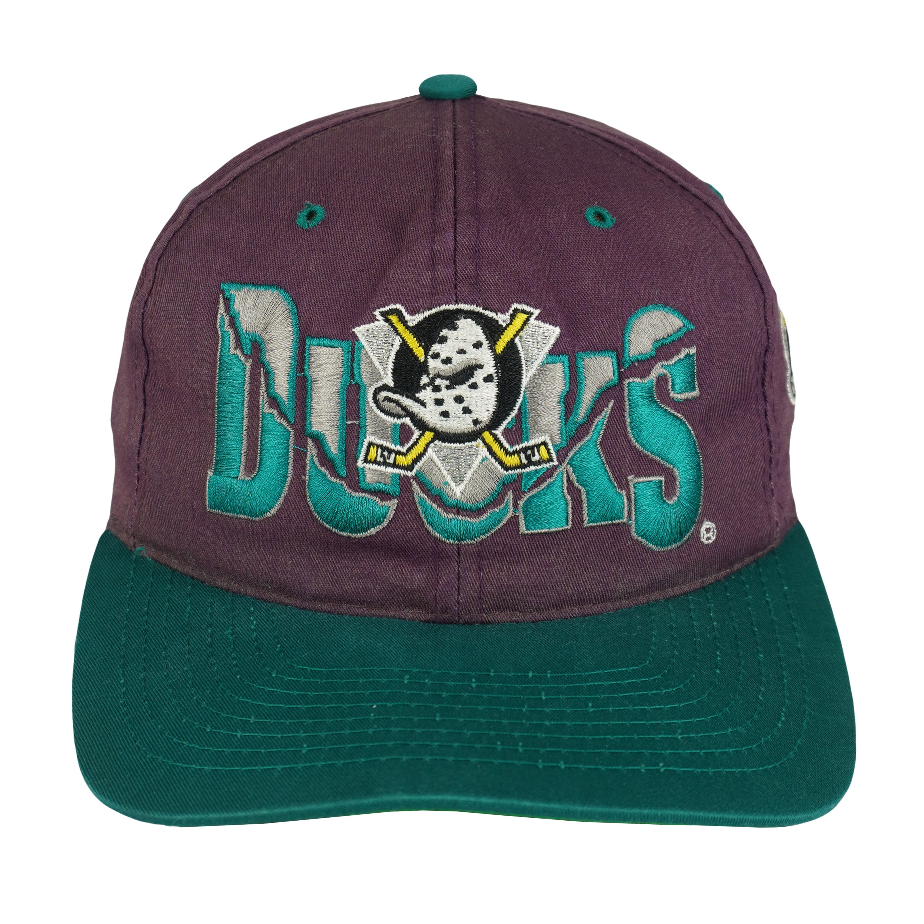 NHL - Mighty Ducks Embroidered Snapback Hat 1990s OSFA Vintage Retro Hockey