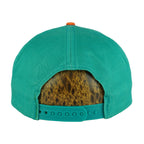 Plain green rear of the Dolphins hat with a green snapback closure