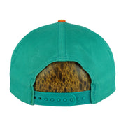 Plain green rear of the Dolphins hat with a green snapback closure
