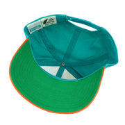 Interior sweatband and green underside of the Dolphins brim