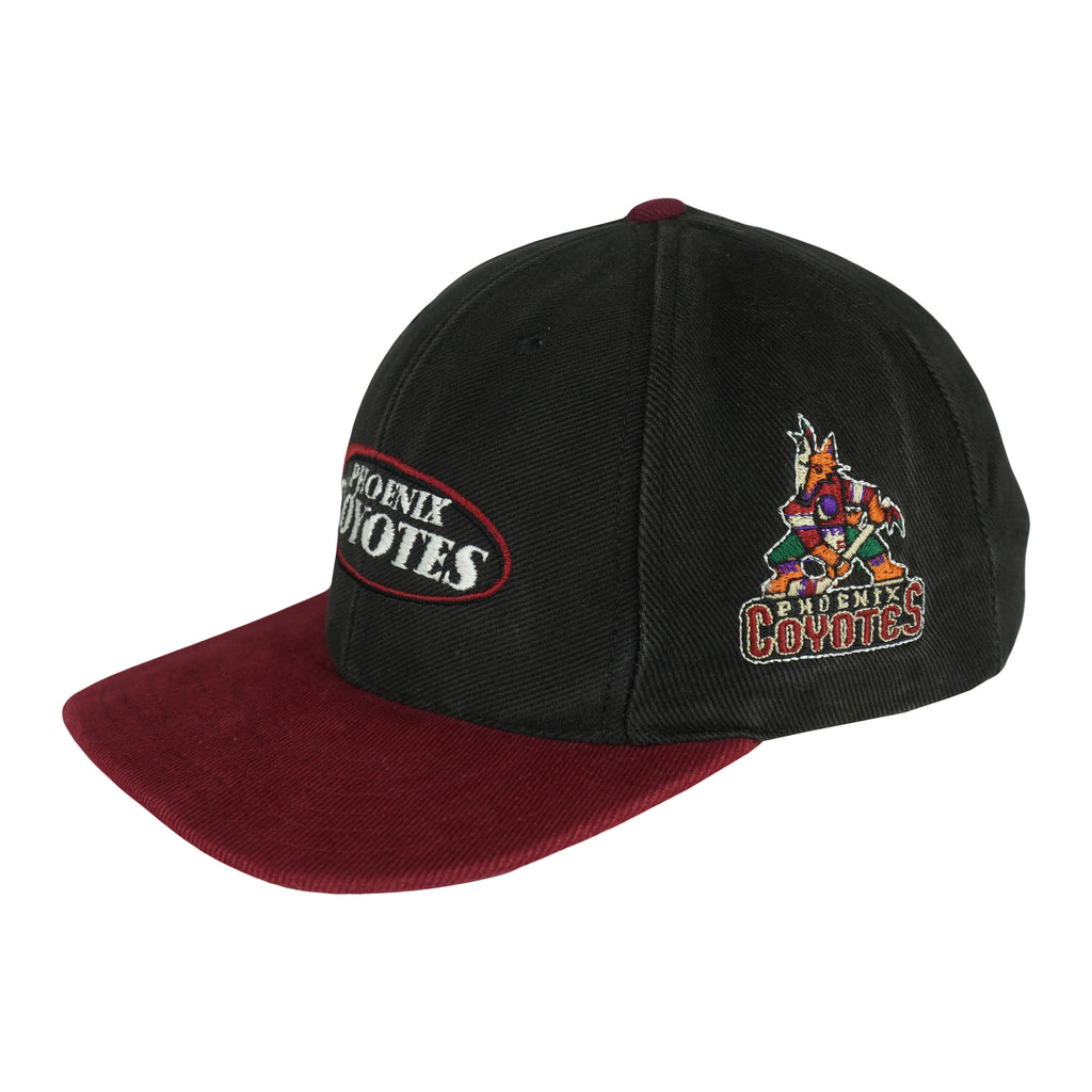 NHL (Twins) - Phoenix Coyotes Big Spell-Out Snapback Hat 1990s OSFA Vintage Retro Hockey