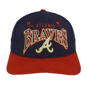 MLB (The Game) - Atlanta Braves Spell-Out Snapback Hat 1990s OSFA Vintage Retro Baseball