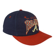 MLB (The Game) - Atlanta Braves Spell-Out Snapback Hat 1990s OSFA Vintage Retro Baseball