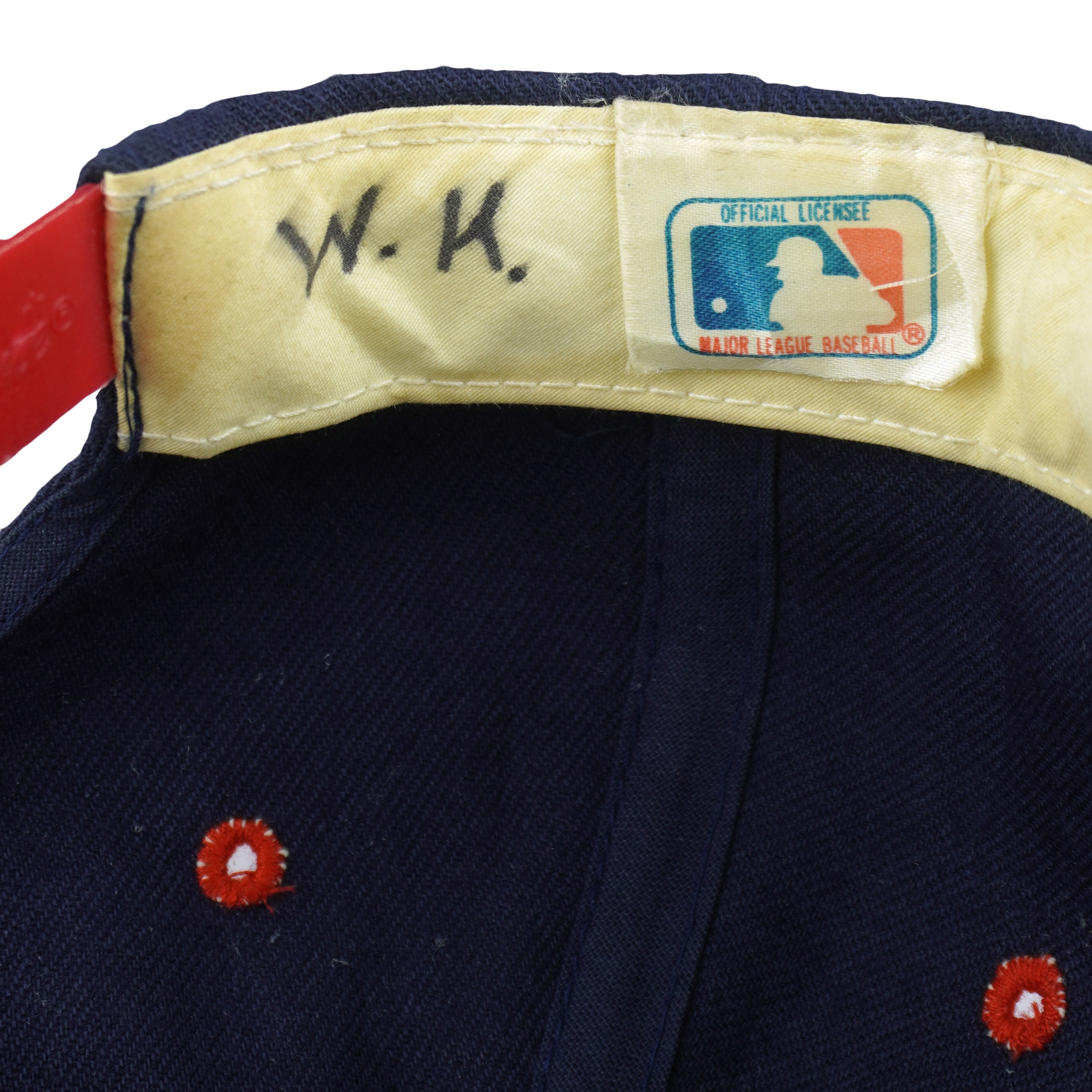 MLB (The Game) - Atlanta Braves Spell-Out Snapback Hat 1990s OSFA Vintage Retro Baseball
