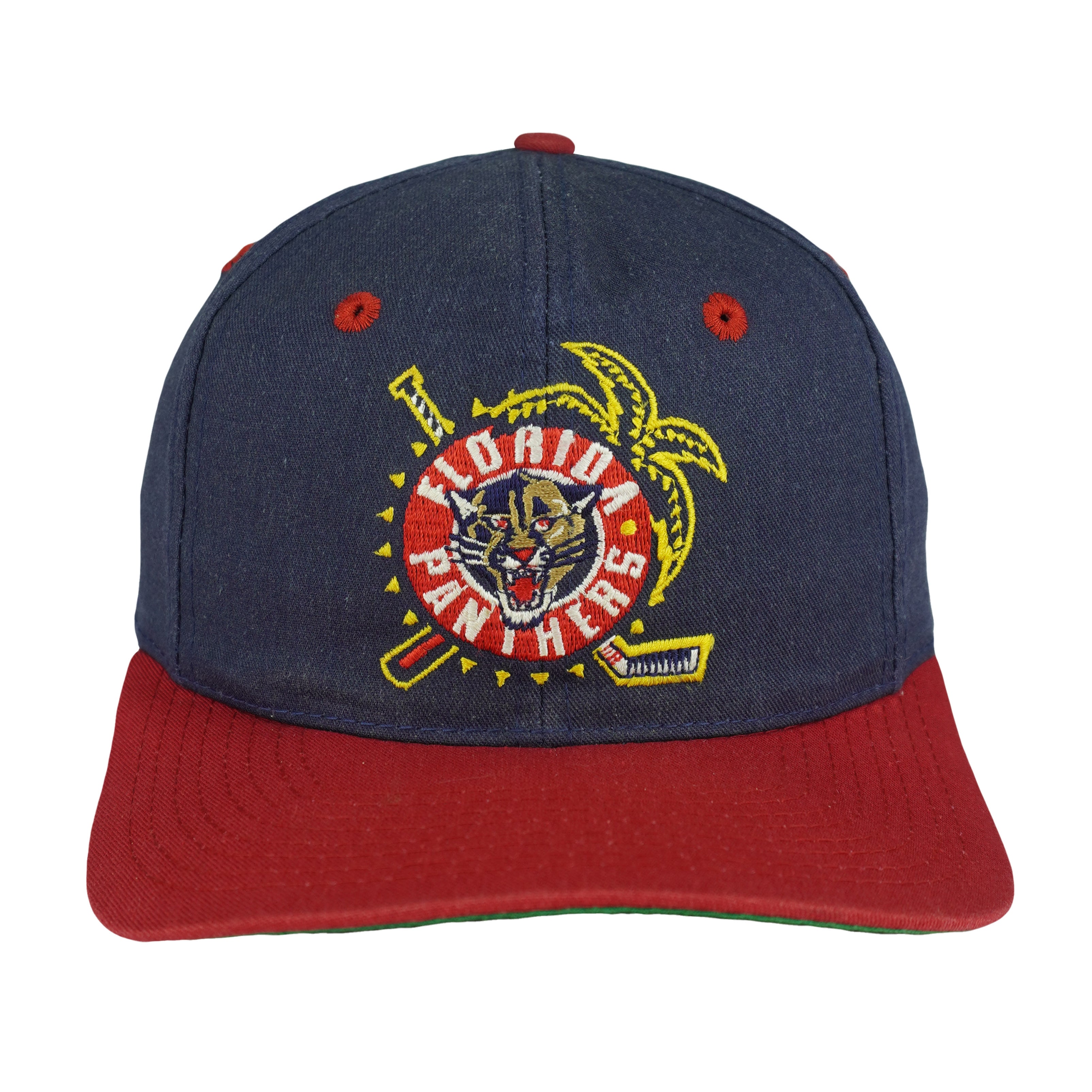 NHL (Front Row) - Florida Panthers Snapback Hat 1990s OSFA Vintage Retro Hockey