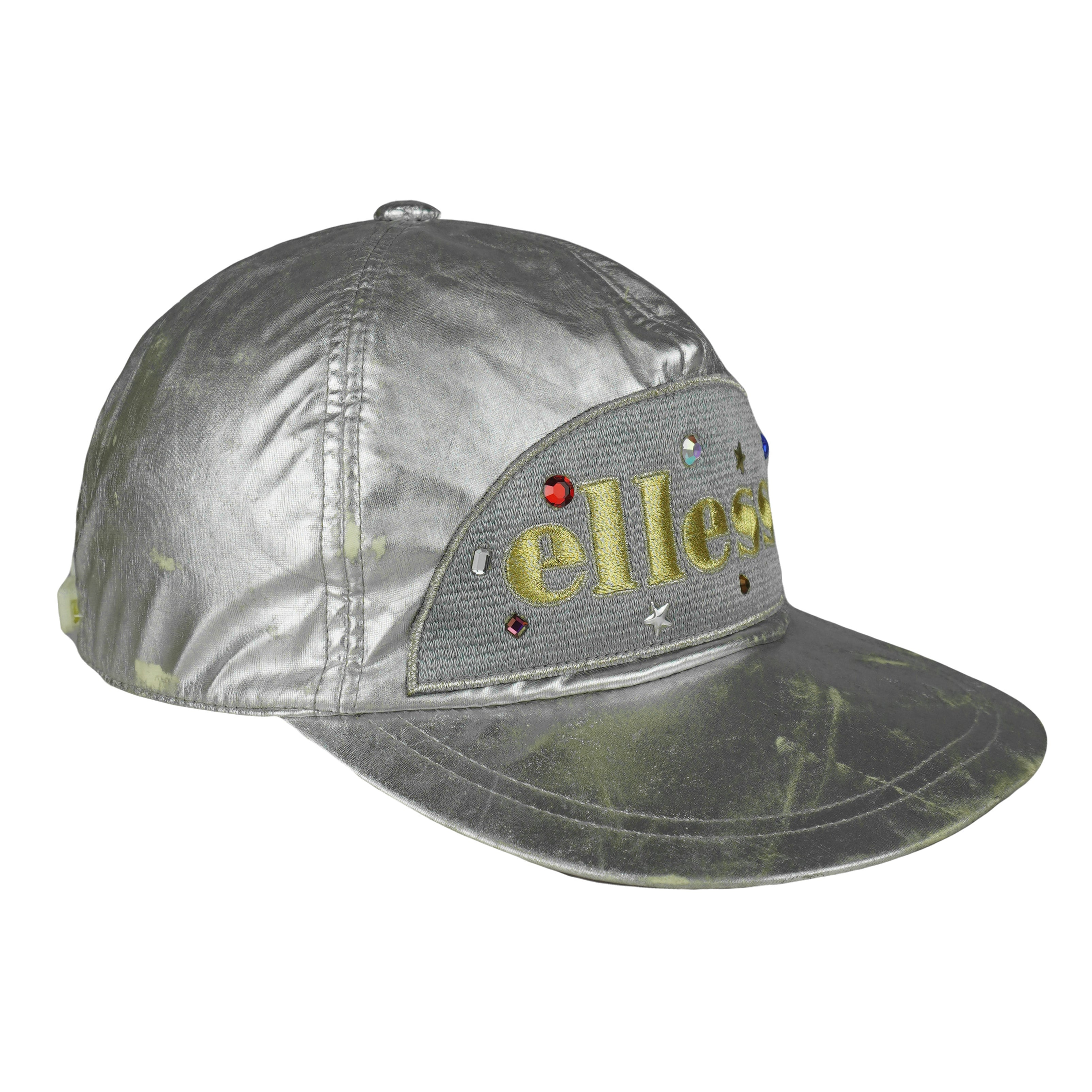 Vintage (Ellesse) - Metallic Silver Jewel Strapback Hat 1990s OSFA Vintage Retro