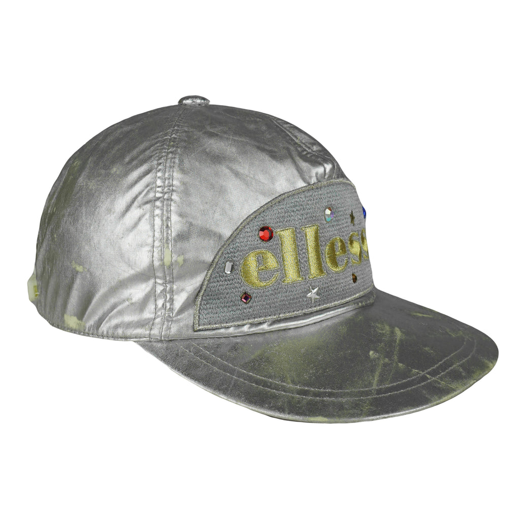 Vintage (Ellesse) - Metallic Silver Jewel Strapback Hat 1990s OSFA Vintage Retro