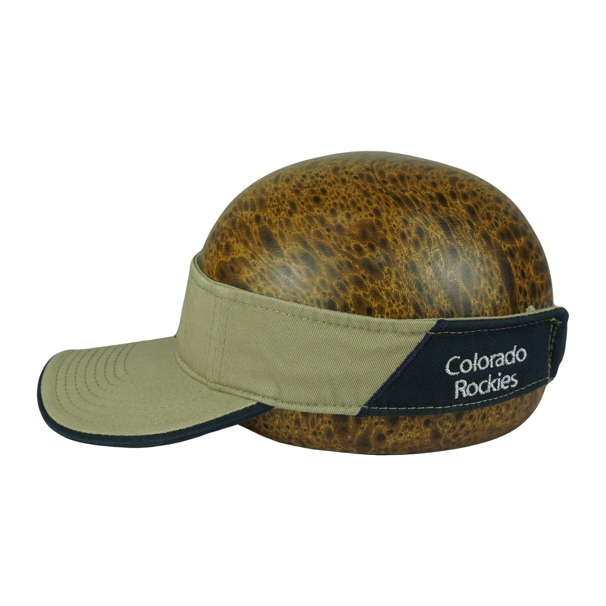 Rear embroidered Rockies lettering beside the adjustable strap