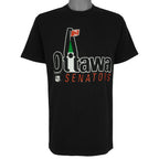 NHL (Fruit Of The Loom) - Ottawa Senators Single Stitch T-Shirt 1990 Large Vintage Retro Hockey