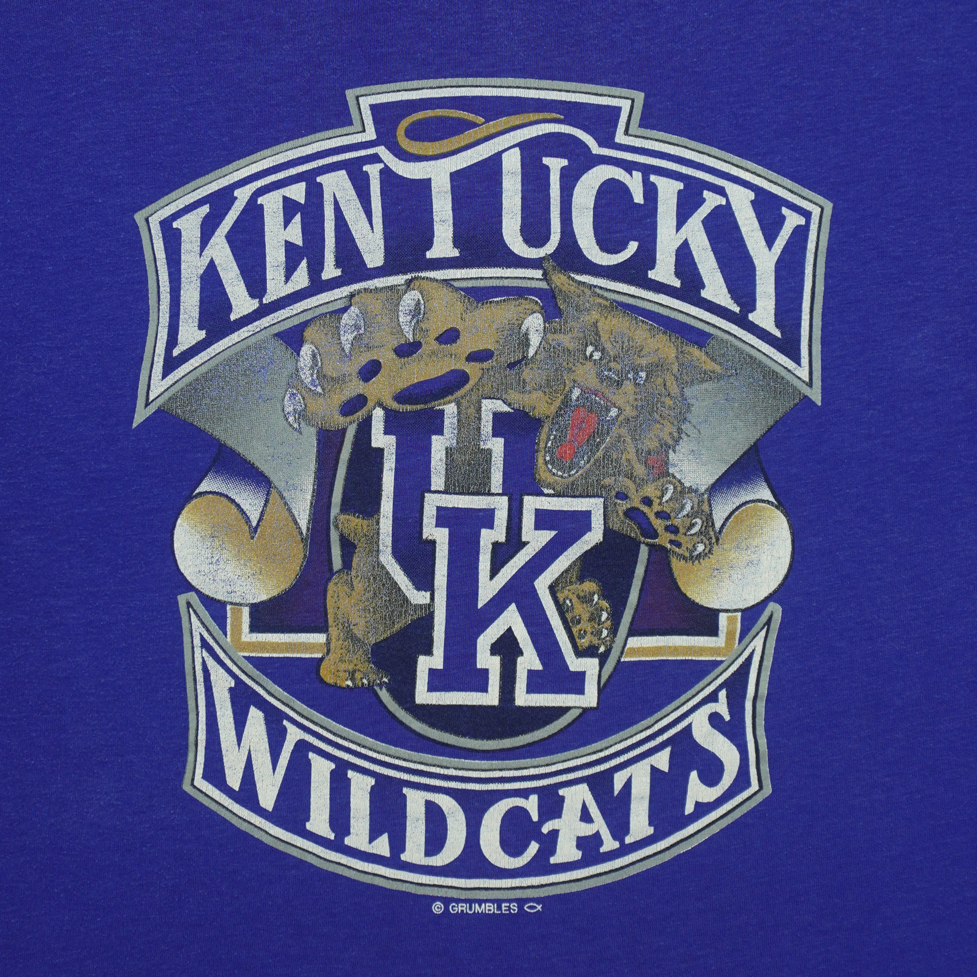 NCAA (Grumbles) - Kentucky Wildcats Single Stitch T-Shirt 1990s X-Large Vintage Retro
